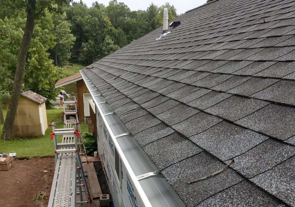 A completed gutter installation in Cambridge, MN